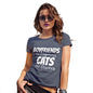 Funny T-Shirts For Women Boyfriends Are Temporary Cats Are Forever Women's T-Shirt Small Navy