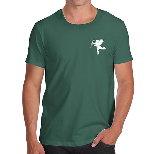 Mens Humor Novelty Graphic Sarcasm Funny T Shirt Flying Cupid Pocket Placement Men's T-Shirt Medium Bottle Green