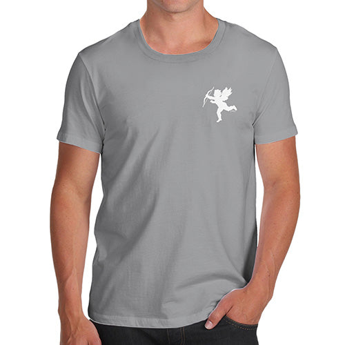 Mens T-Shirt Funny Geek Nerd Hilarious Joke Flying Cupid Pocket Placement Men's T-Shirt X-Large Light Grey
