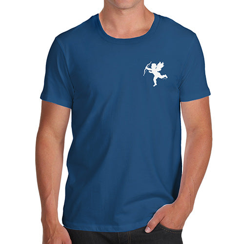 Funny Tee For Men Flying Cupid Pocket Placement Men's T-Shirt Medium Royal Blue