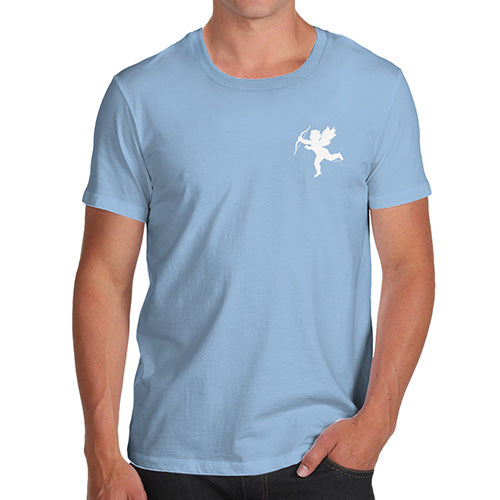 Mens Humor Novelty Graphic Sarcasm Funny T Shirt Flying Cupid Pocket Placement Men's T-Shirt Large Sky Blue