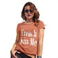 Womens Novelty T Shirt French Kiss Me Women's T-Shirt Large Orange