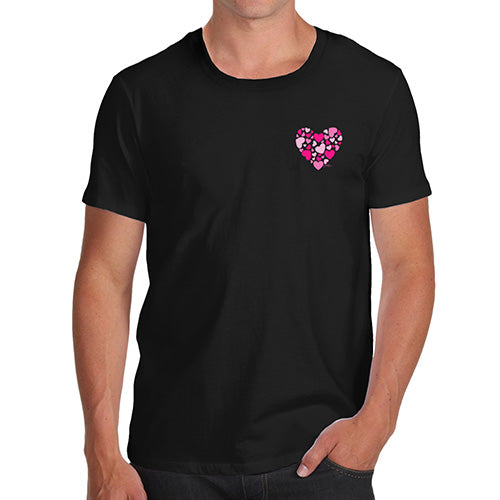 Mens Humor Novelty Graphic Sarcasm Funny T Shirt Love Hearts Pocket Placement Men's T-Shirt Medium Black