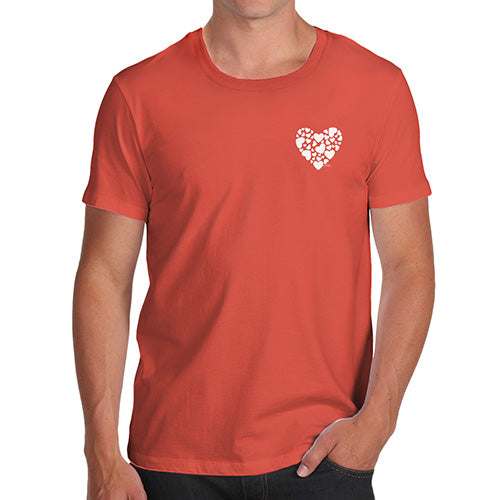 Mens Funny Sarcasm T Shirt Love Hearts Pocket Placement Men's T-Shirt Small Orange