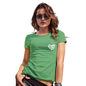 Novelty Gifts For Women Love Hearts Pocket Placement Women's T-Shirt Large Green