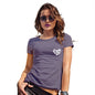 Womens Novelty T Shirt Christmas Love Hearts Pocket Placement Women's T-Shirt Large Plum