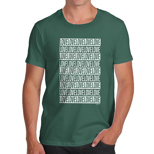 Funny Gifts For Men Love Repeat Stripe Men's T-Shirt X-Large Bottle Green