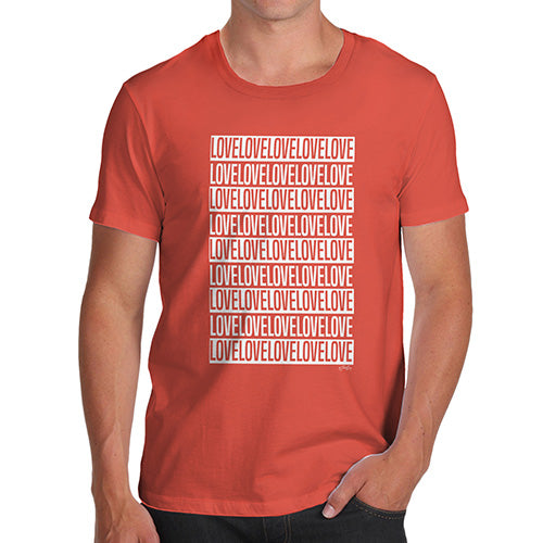Novelty T Shirts For Dad Love Repeat Stripe Men's T-Shirt X-Large Orange