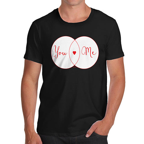 Funny Tshirts For Men You Heart Me Venn Diagram Men's T-Shirt Medium Black