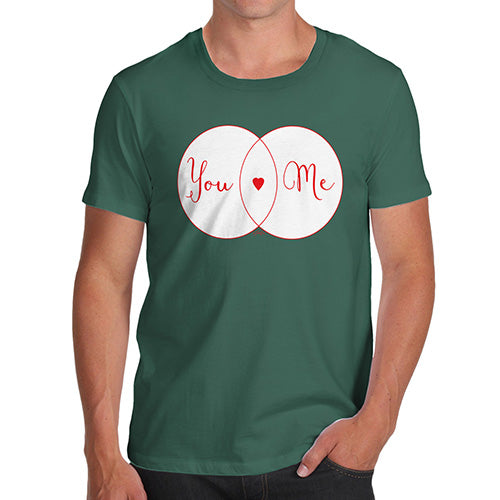 Funny T-Shirts For Men You Heart Me Venn Diagram Men's T-Shirt Small Bottle Green