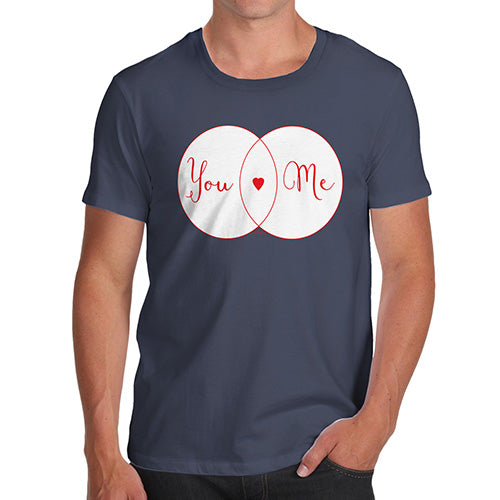 Funny Tshirts For Men You Heart Me Venn Diagram Men's T-Shirt X-Large Navy