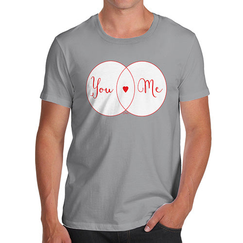 Funny Mens T Shirts You Heart Me Venn Diagram Men's T-Shirt Medium Light Grey