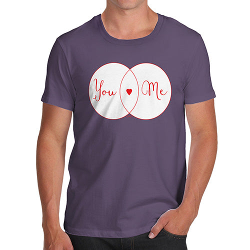 Novelty Tshirts Men You Heart Me Venn Diagram Men's T-Shirt Small Plum