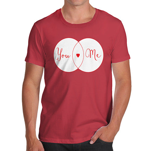 Funny T-Shirts For Men Sarcasm You Heart Me Venn Diagram Men's T-Shirt Small Red