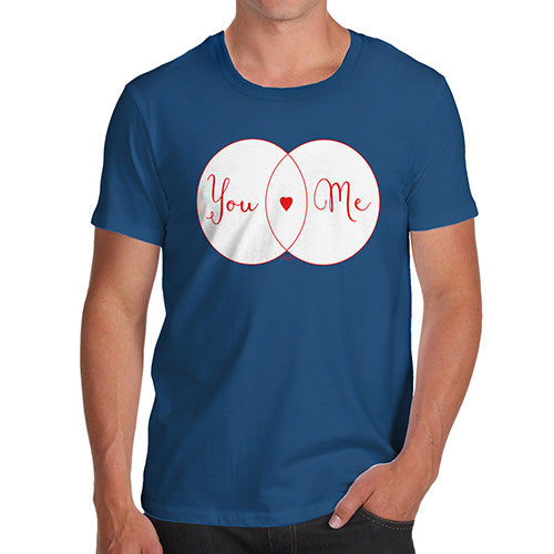 Funny Tee Shirts For Men You Heart Me Venn Diagram Men's T-Shirt Large Royal Blue