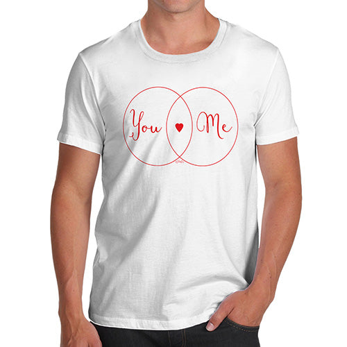 Funny Gifts For Men You Heart Me Venn Diagram Men's T-Shirt Small White