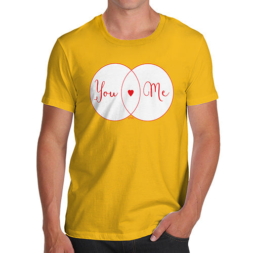 Funny Tee Shirts For Men You Heart Me Venn Diagram Men's T-Shirt Medium Yellow