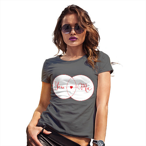 Funny Tshirts For Women You Heart Me Venn Diagram Women's T-Shirt Large Dark Grey