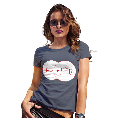 Funny T-Shirts For Women You Heart Me Venn Diagram Women's T-Shirt Small Navy