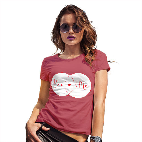 Funny T Shirts For Mum You Heart Me Venn Diagram Women's T-Shirt Small Red