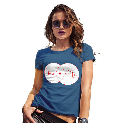 Funny Gifts For Women You Heart Me Venn Diagram Women's T-Shirt Large Royal Blue