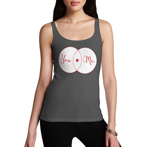 Womens Funny Tank Top You Heart Me Venn Diagram Women's Tank Top X-Large Dark Grey