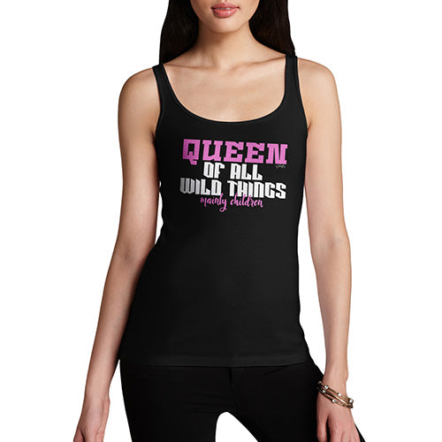Funny Gifts For Women Queen Of All Wild Things Women's Tank Top Small Black