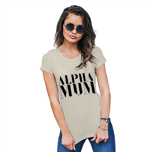 Womens T-Shirt Funny Geek Nerd Hilarious Joke Alpha Mum Women's T-Shirt Medium Natural