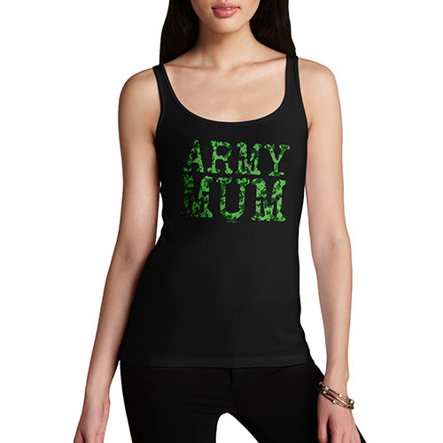 Womens Funny Tank Top Army Mum Women's Tank Top Small Black