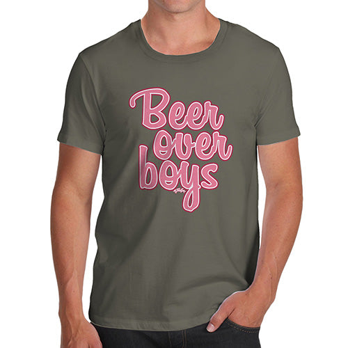 Novelty T Shirts For Dad Beer Over Boys Men's T-Shirt X-Large Khaki