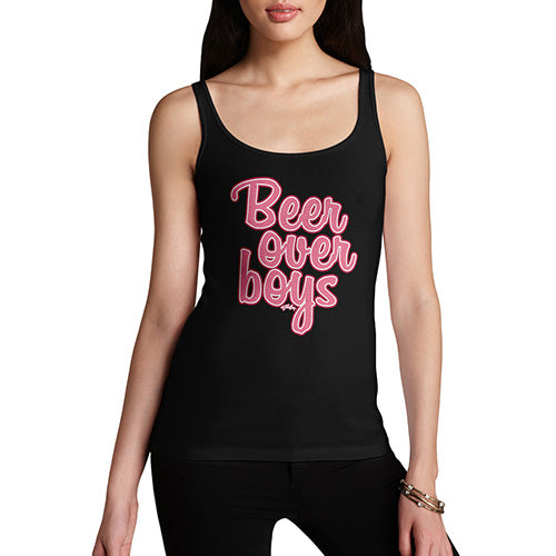 Womens Funny Tank Top Beer Over Boys Women's Tank Top Medium Black