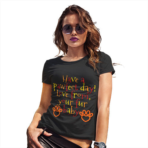 Womens Novelty T Shirt Christmas From Your Fur Baby Women's T-Shirt Large Black