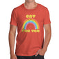 Novelty Tshirts Men Funny Gay For You Rainbow Men's T-Shirt Large Orange