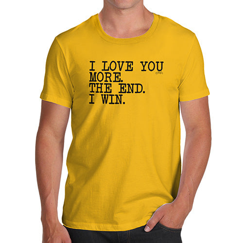Novelty T Shirts For Dad I Love You More Men's T-Shirt Medium Yellow