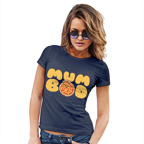 Womens Humor Novelty Graphic Funny T Shirt Mum Bod Women's T-Shirt Large Navy