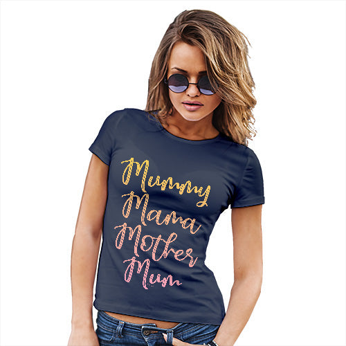 Funny T-Shirts For Women Mummy Mama Mother Mum Women's T-Shirt X-Large Navy