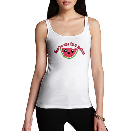 Funny Tank Top For Women You're One In A Melon Women's Tank Top Medium White