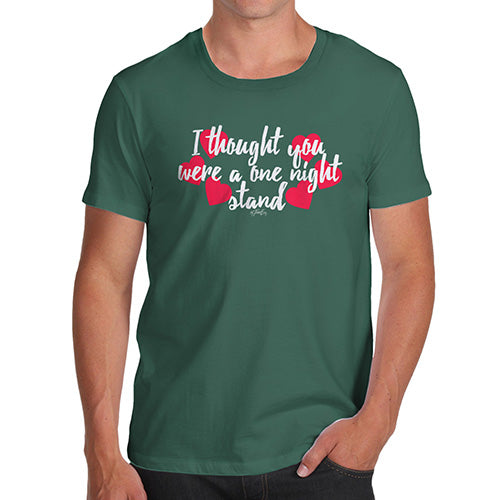 Funny Tshirts For Men One Night Stand Men's T-Shirt Small Bottle Green