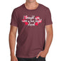 Mens Novelty T Shirt Christmas One Night Stand Men's T-Shirt Medium Burgundy