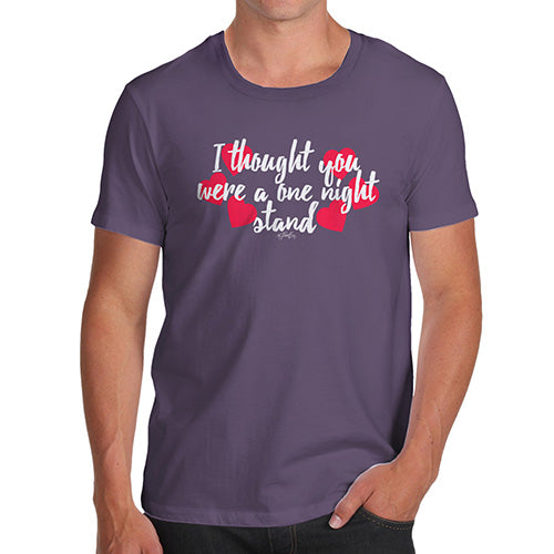 Funny Gifts For Men One Night Stand Men's T-Shirt Medium Plum