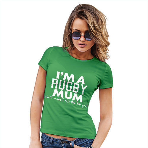 Novelty Gifts For Women I'm A Rugby Mum Women's T-Shirt Large Green