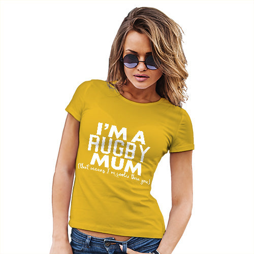 Funny T-Shirts For Women I'm A Rugby Mum Women's T-Shirt X-Large Yellow