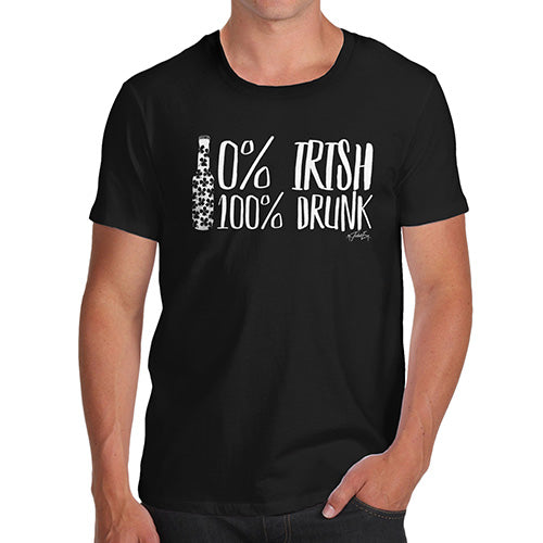 Funny Mens Tshirts Zero Percent Irish Men's T-Shirt Large Black