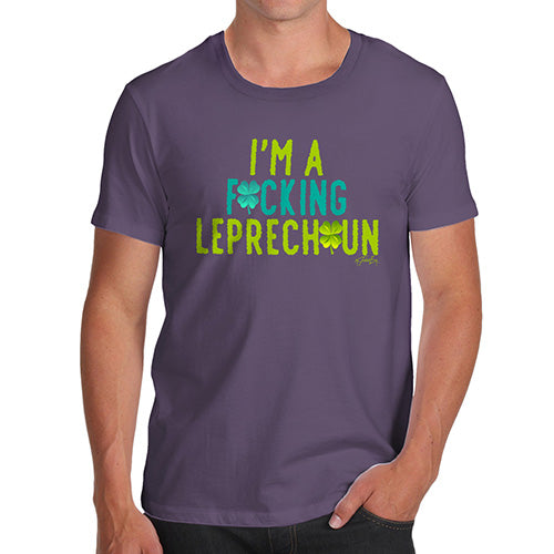 Funny Tshirts For Men I'm A F#cking Leprechaun Men's T-Shirt Large Plum