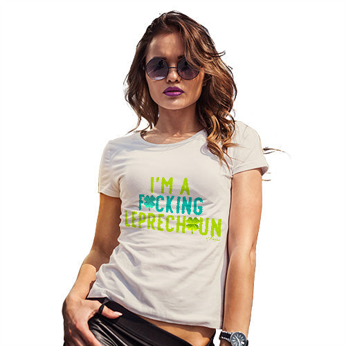 Womens Funny Tshirts I'm A F#cking Leprechaun Women's T-Shirt Large Natural