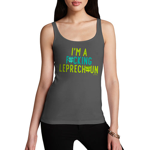 Womens Humor Novelty Graphic Funny Tank Top I'm A F#cking Leprechaun Women's Tank Top Medium Dark Grey