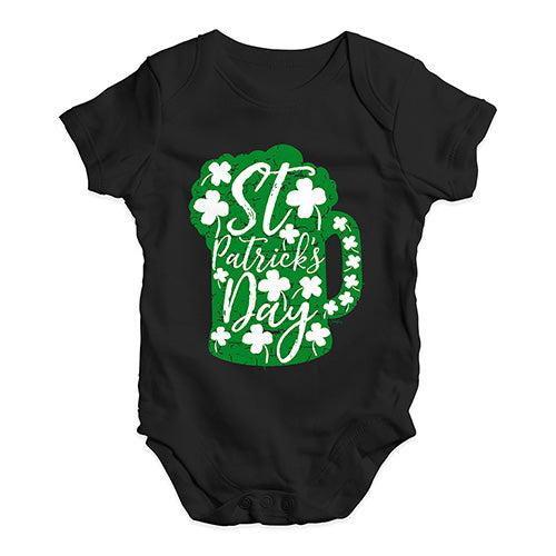 Funny Baby Bodysuits St Patrick's Day Tankard Baby Unisex Baby Grow Bodysuit Newborn Black