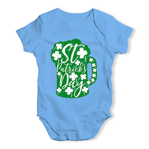 Funny Infant Baby Bodysuit St Patrick's Day Tankard Baby Unisex Baby Grow Bodysuit 6-12 Months Blue
