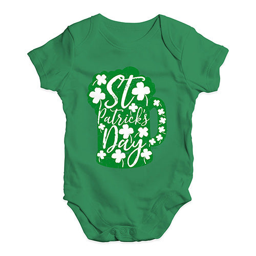 Funny Baby Onesies St Patrick's Day Tankard Baby Unisex Baby Grow Bodysuit 12-18 Months Green