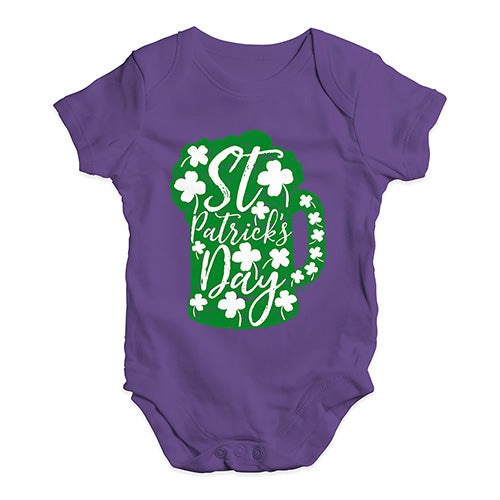 Bodysuit Baby Romper St Patrick's Day Tankard Baby Unisex Baby Grow Bodysuit 0-3 Months Plum